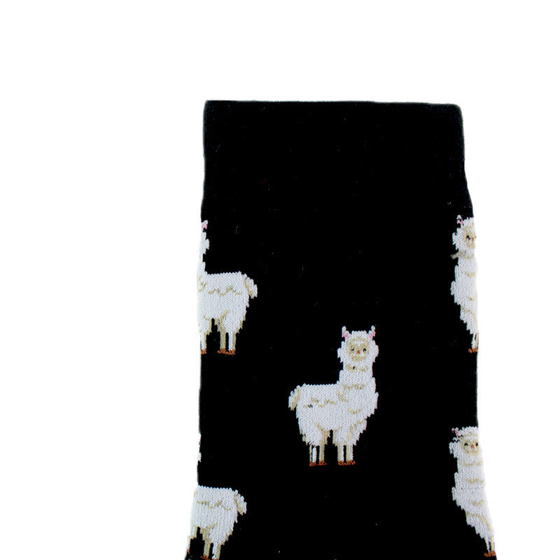 Ladies Cartoon Animal Cotton Mid-calf Length Socks