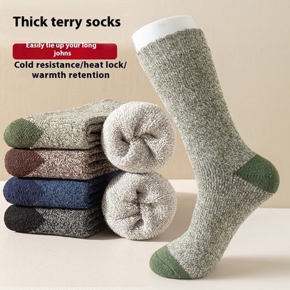 Socks Men's Winter Fleece-lined Thickened