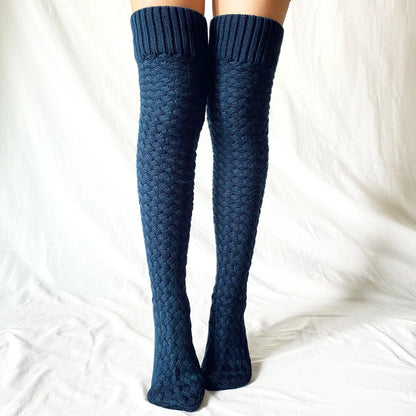 Twist Knitted Over-the-knee Step Indoor Home Socks