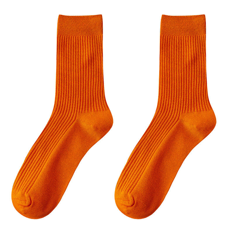 Men's Cotton Socks Men's Solid Color Sport Mid-calf Length Sock