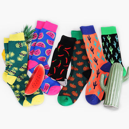 Cactus Men's Socks Fruit Creative Cotton Socks Couple Cotton Socks