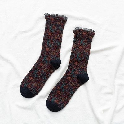 Handmade lace cotton socks