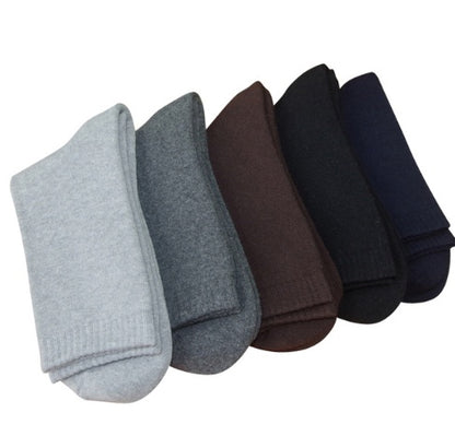 Eur40 44 Hot Selling Men Winter Thicken Warm Terry Socks Male Business Casual Thermal Cotton Socks 5pairs 0g