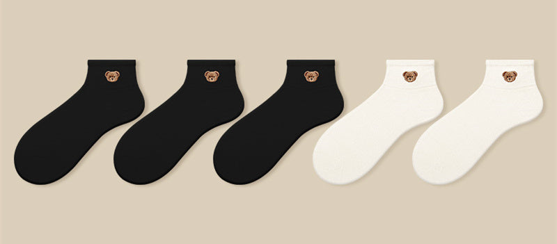 Bear Socks Women's Thin Socks Cute