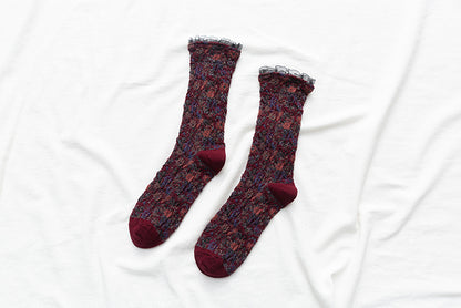 Handmade lace cotton socks