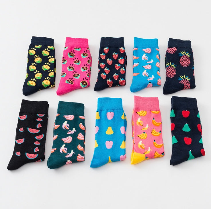 Happy tube socks fruit banana men's and women's socks