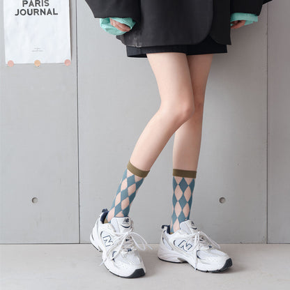 Crystal Tube Socks, Glass Silk Cotton Socks, Japanese Card Stockings