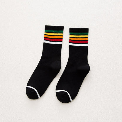 Socks boots socks gradient color stripes