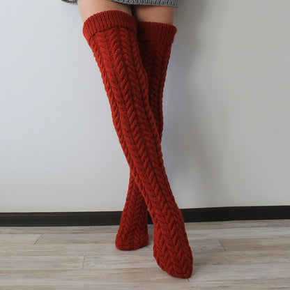 Autumn And Winter Twist Over The Knee Stockings Bunching Socks Women