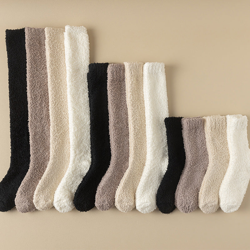 Coral Fleece Long Winter Fleece-lined Thickened Room Socks