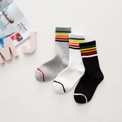 Socks boots socks gradient color stripes