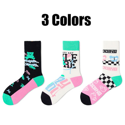 3 Pairs Womens Colorful Crew Socks Thin Soft Comfort Breathable Dress Socks Above Ankle Crew Socks For Business Casual.