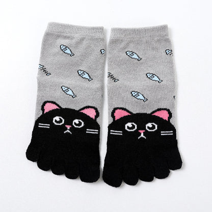 Five Toe Socks Cotton Socks Cute Cartoon