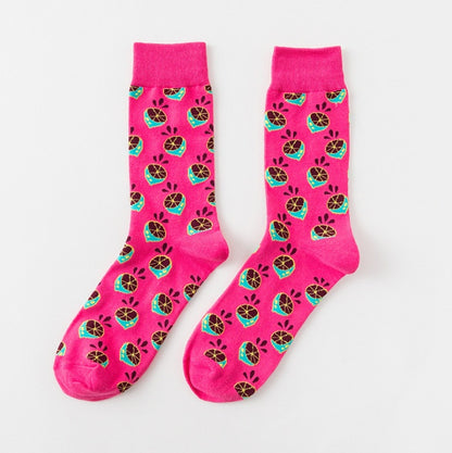 Happy tube socks fruit banana men's and women's socks