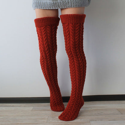 Autumn And Winter Twist Over The Knee Stockings Bunching Socks Women