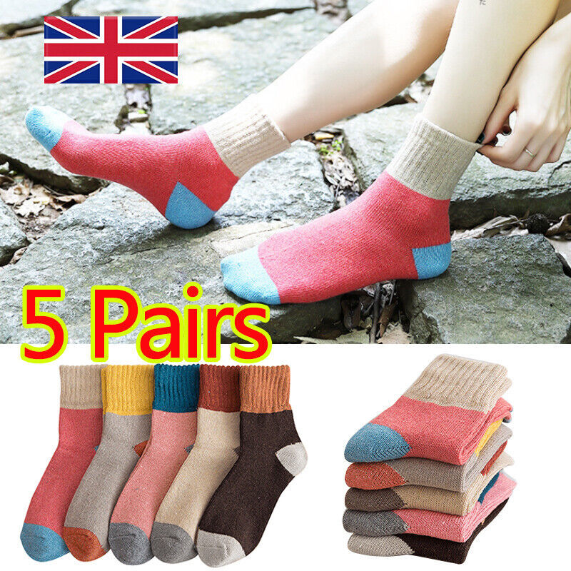 Womens Thick Socks Wool Thermal Warm Knitting Nordic Ladies Socks Winter