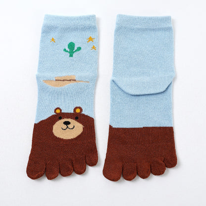 Five Toe Socks Cotton Socks Cute Cartoon