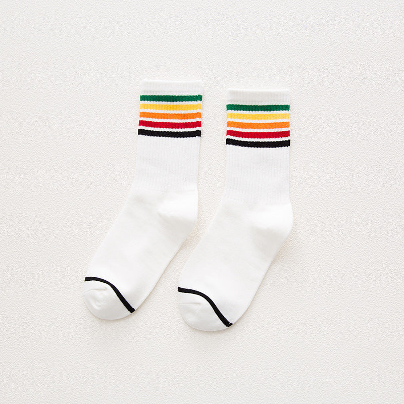 Socks boots socks gradient color stripes