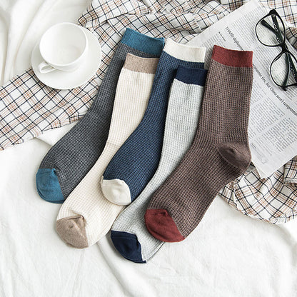 Men's Cotton Japanese Solid Color Socks