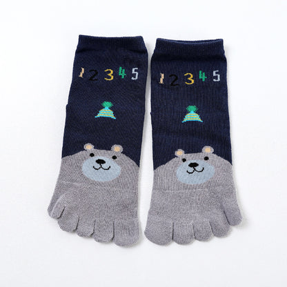 Five Toe Socks Cotton Socks Cute Cartoon