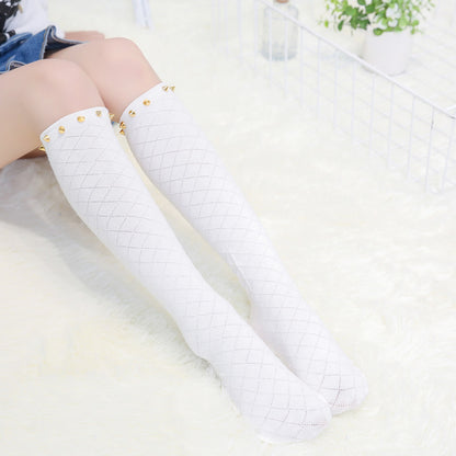 Combed Cotton Rivet Mesh Socks Cotton Socks Girls Socks