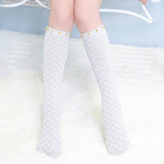 Combed Cotton Rivet Mesh Socks Cotton Socks Girls Socks