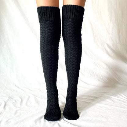 Twist Knitted Over-the-knee Step Indoor Home Socks