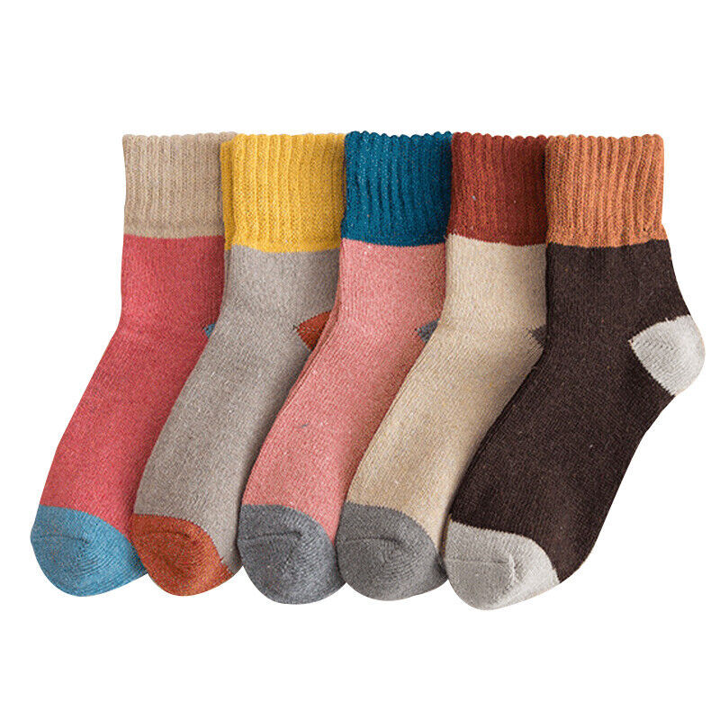 Womens Thick Socks Wool Thermal Warm Knitting Nordic Ladies Socks Winter