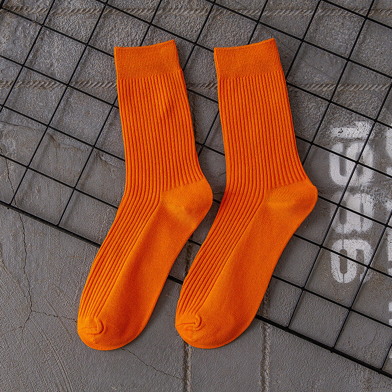 Men's Cotton Socks Men's Solid Color Sport Mid-calf Length Sock