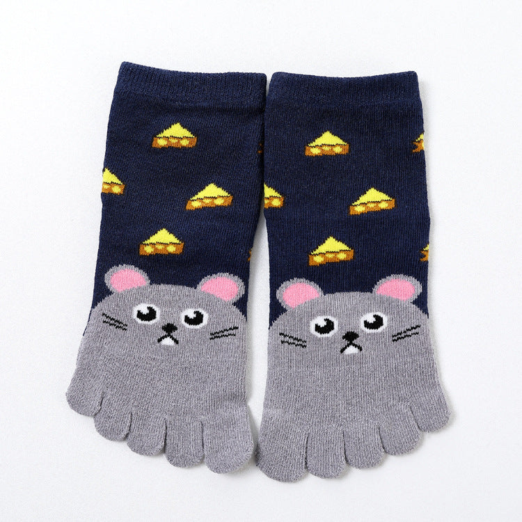 Five Toe Socks Cotton Socks Cute Cartoon