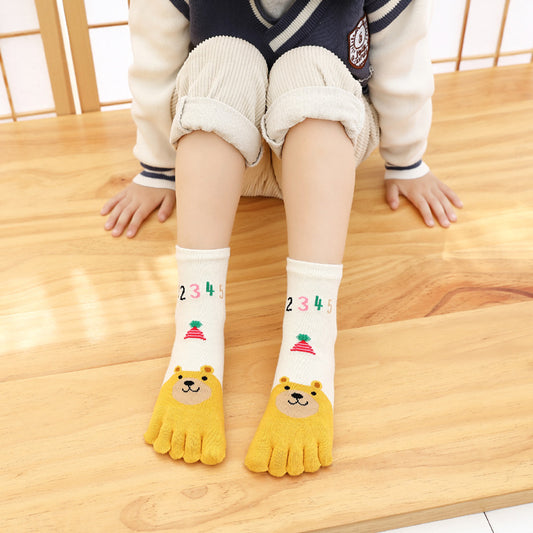 Five Toe Socks Cotton Socks Cute Cartoon