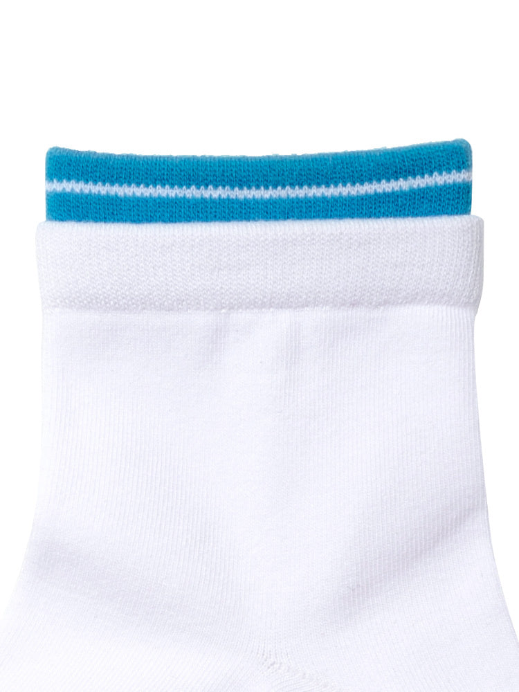 Low Socks Double Blue Striped White Socks Luokou Flat Cotton Socks