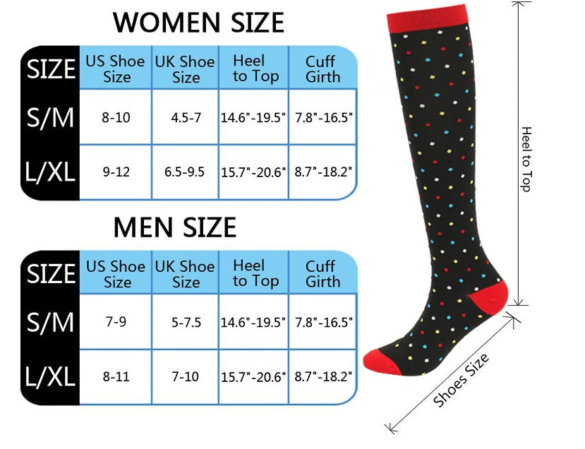 Fashion Calf Length Compression Socks