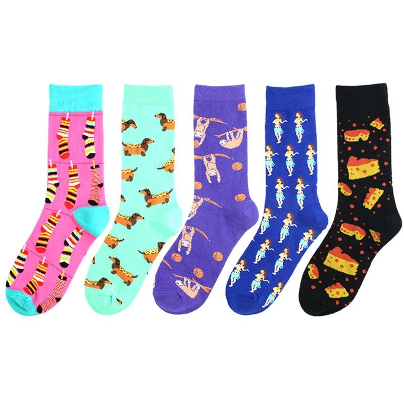 Cartoon Creative Pattern Unisex Socks Cotton Socks Men