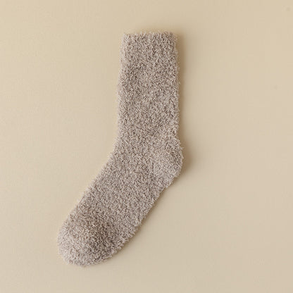 Coral Fleece Long Winter Fleece-lined Thickened Room Socks