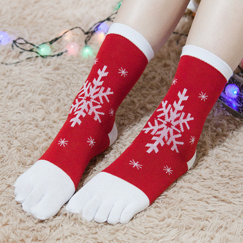 Lovers' Socks Christmas Cartoon Straight Board Toe Socks