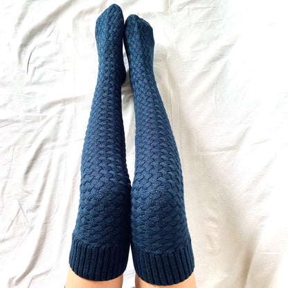 Twist Knitted Over-the-knee Step Indoor Home Socks