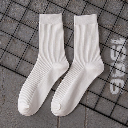 Men's Cotton Socks Men's Solid Color Sport Mid-calf Length Sock