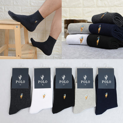 Men's Socks Four Seasons Pure Cotton Embroidery