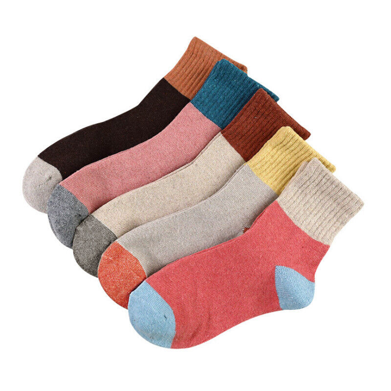 Womens Thick Socks Wool Thermal Warm Knitting Nordic Ladies Socks Winter