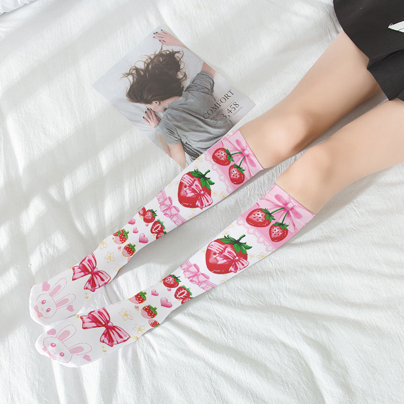 Women's Fashion Simple Print Knee-high Socks