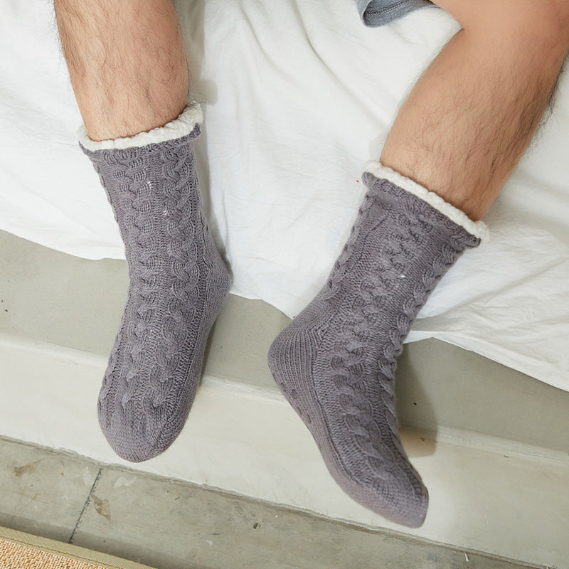 Men's Floor Socks Knitted Fleece Non-slip