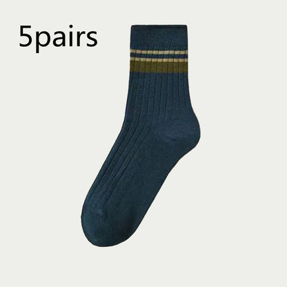 Men's Mid-calf Versatile Korean Style Japanese Style Academic Style Socks