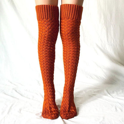 Twist Knitted Over-the-knee Step Indoor Home Socks