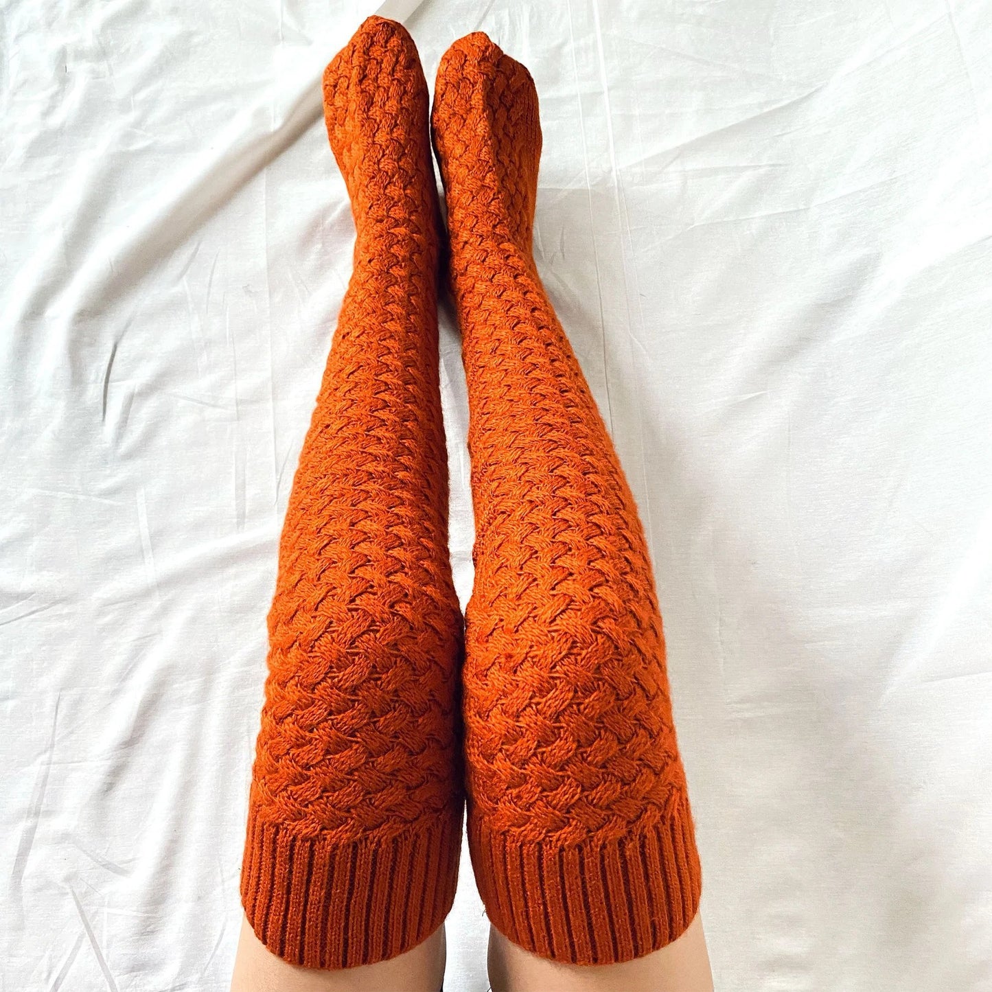 Twist Knitted Over-the-knee Step Indoor Home Socks