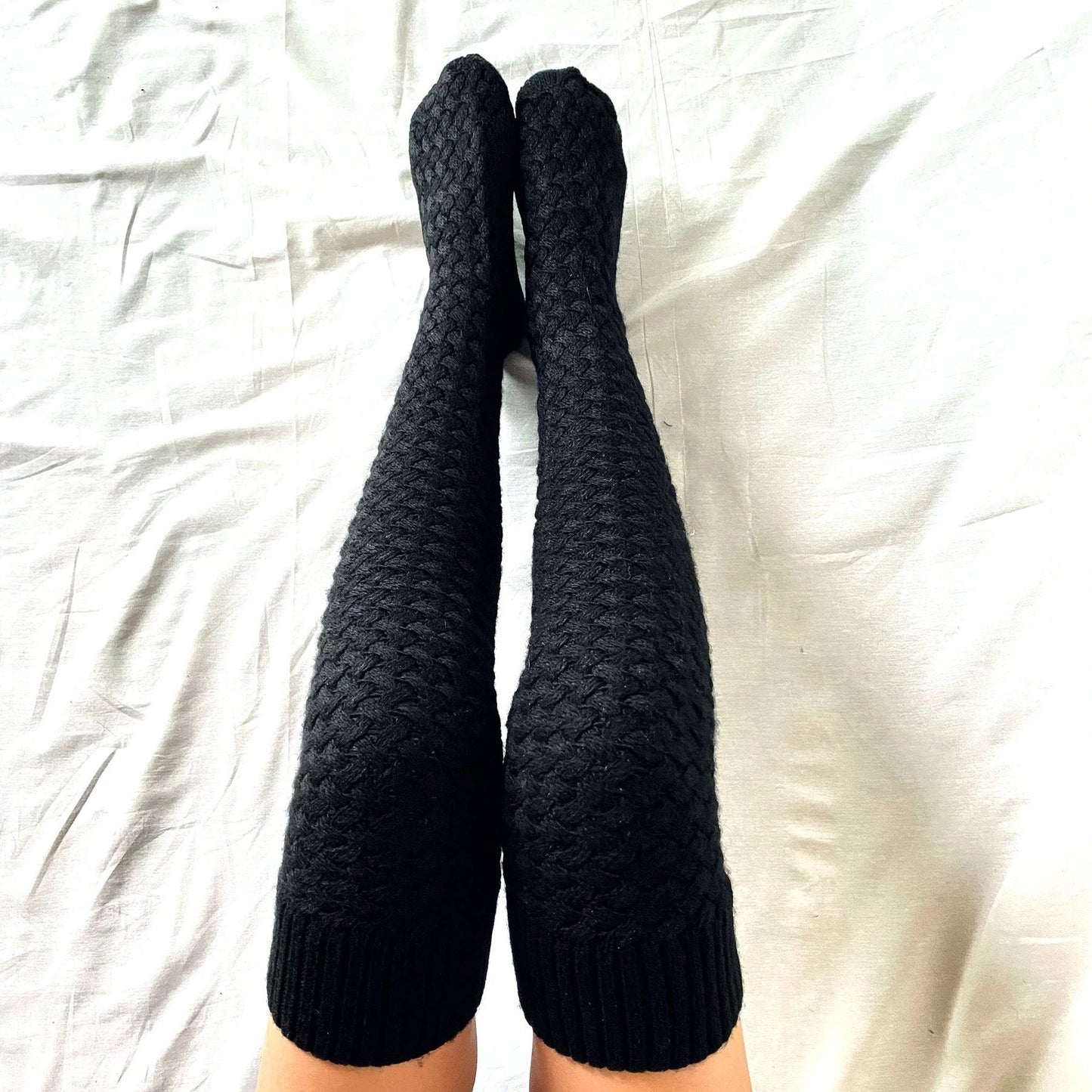 Twist Knitted Over-the-knee Step Indoor Home Socks