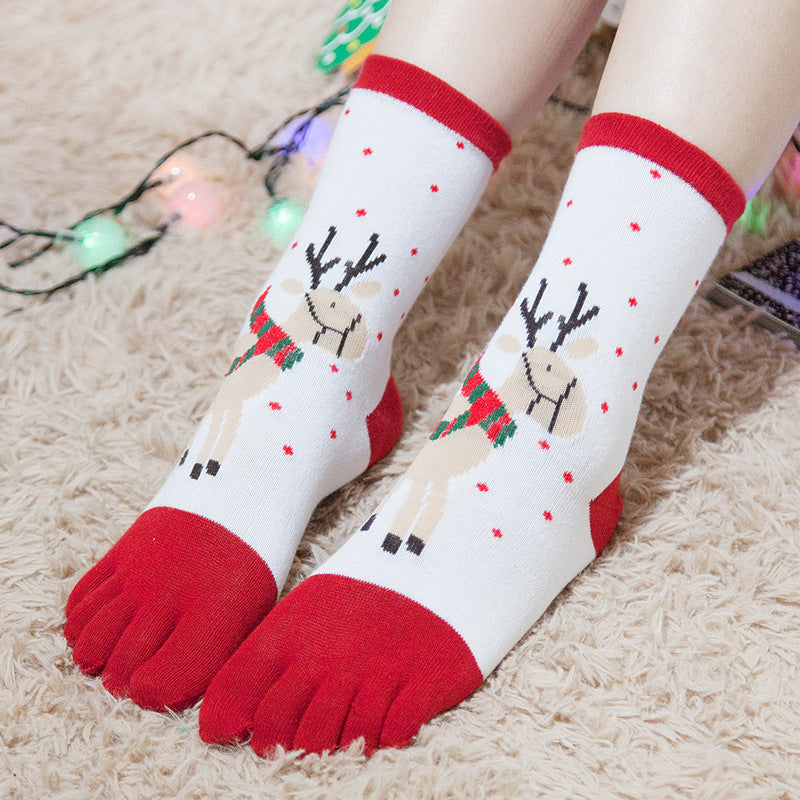 Lovers' Socks Christmas Cartoon Straight Board Toe Socks