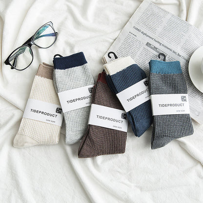 Men's Cotton Japanese Solid Color Socks