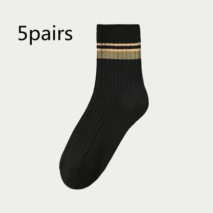 Men's Mid-calf Versatile Korean Style Japanese Style Academic Style Socks