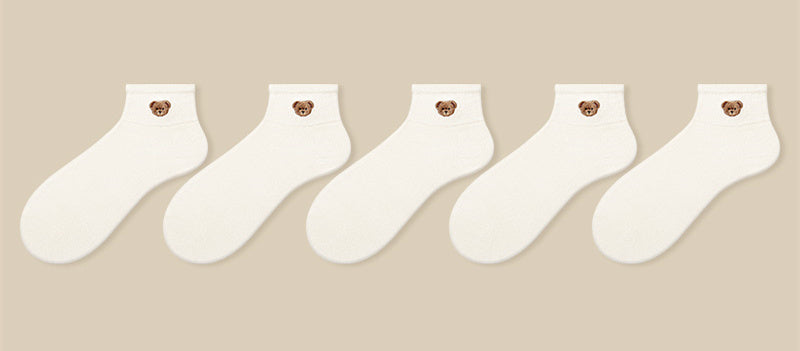 Bear Socks Women's Thin Socks Cute